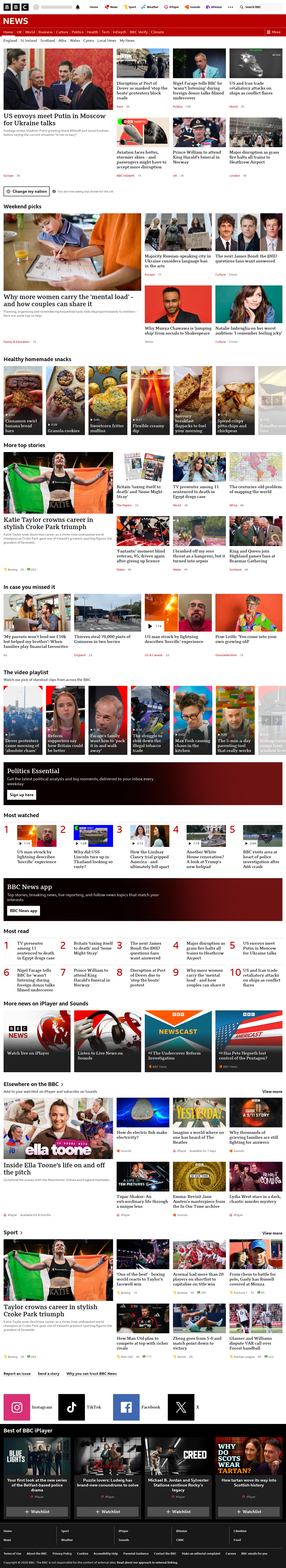 BBC News snapshot from Sunday, 6 September 2026 at 02:00