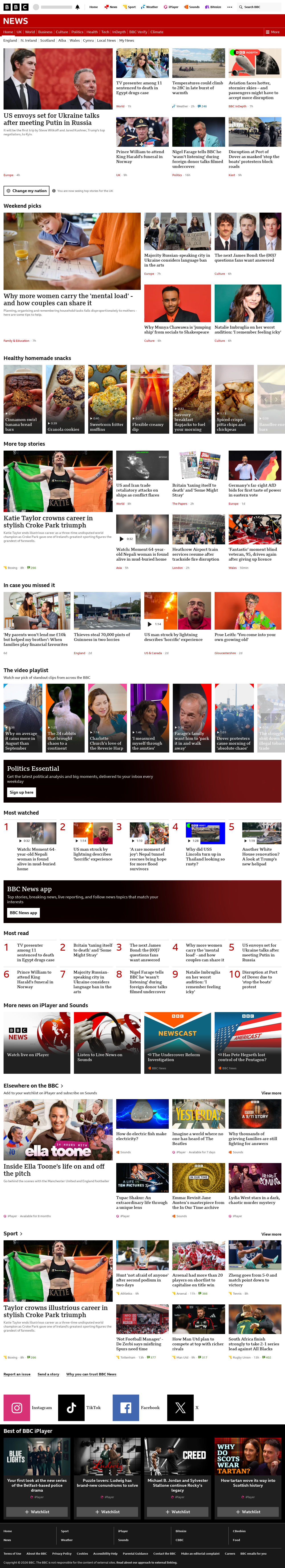 BBC News snapshot from Sunday, 6 September 2026 at 08:00