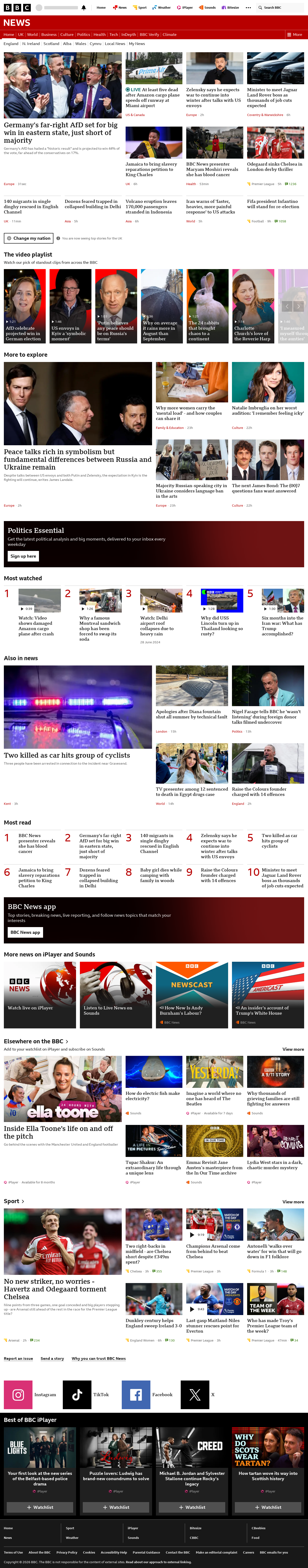 BBC News snapshot from Monday, 7 September 2026 at 00:00