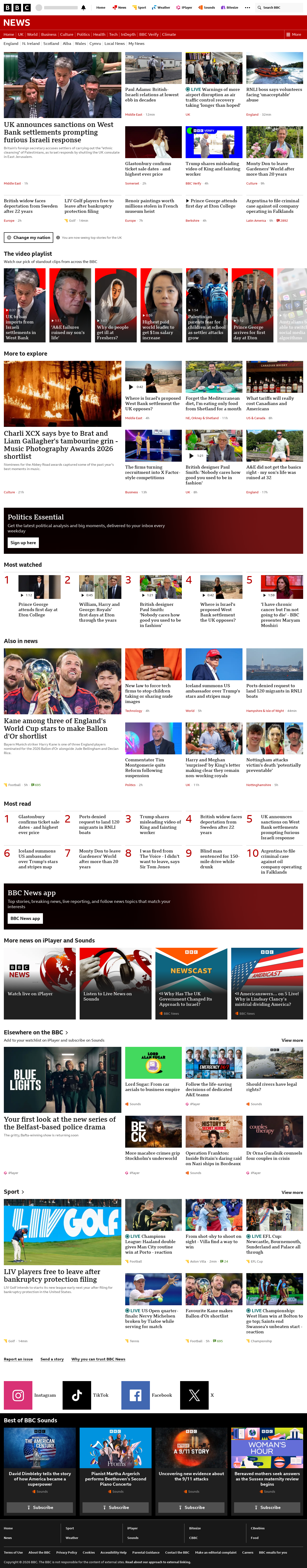 BBC News snapshot from Tuesday, 8 September 2026 at 22:00