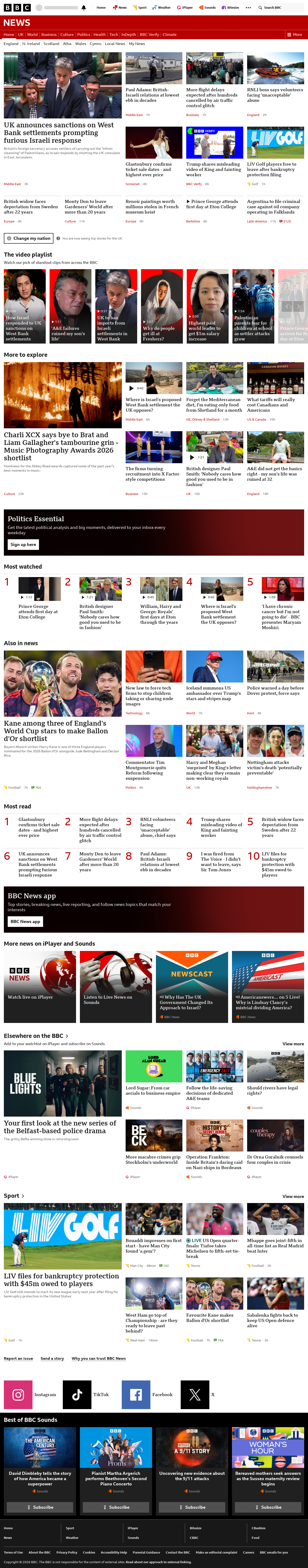 BBC News snapshot from Wednesday, 9 September 2026 at 00:00