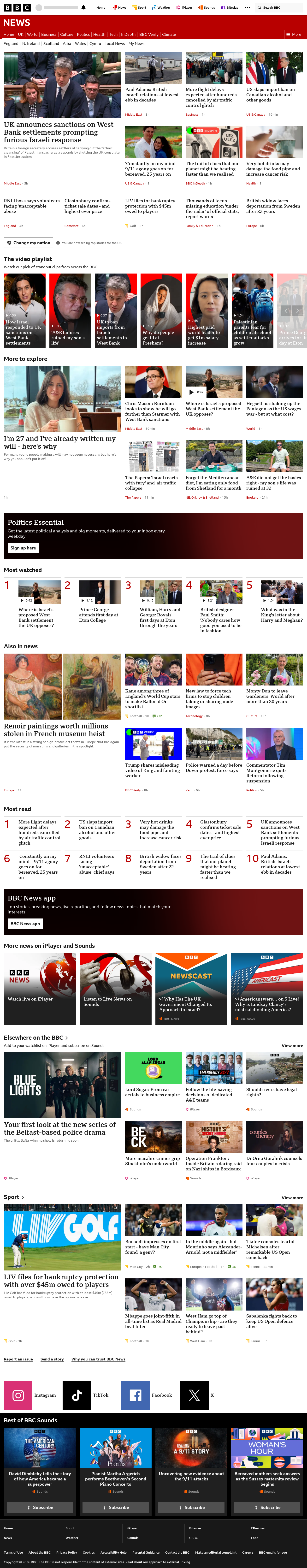 BBC News snapshot from Wednesday, 9 September 2026 at 02:00