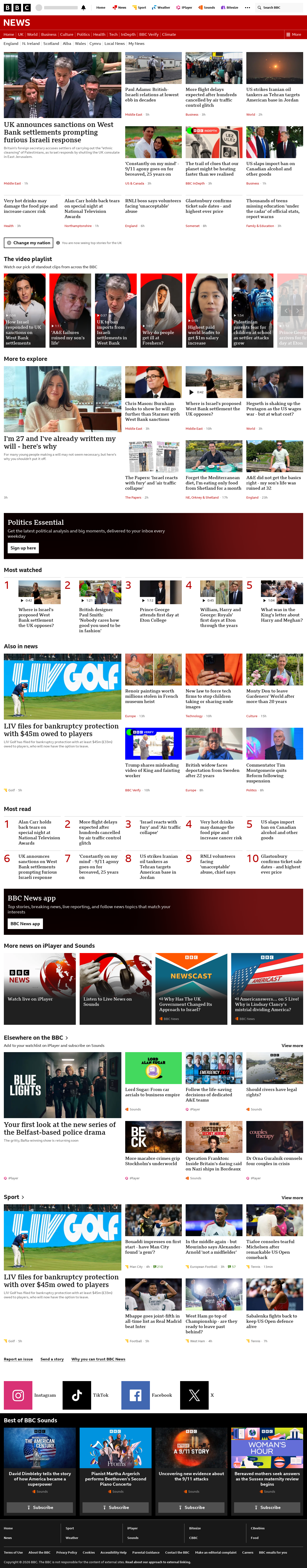 BBC News snapshot from Wednesday, 9 September 2026 at 04:00