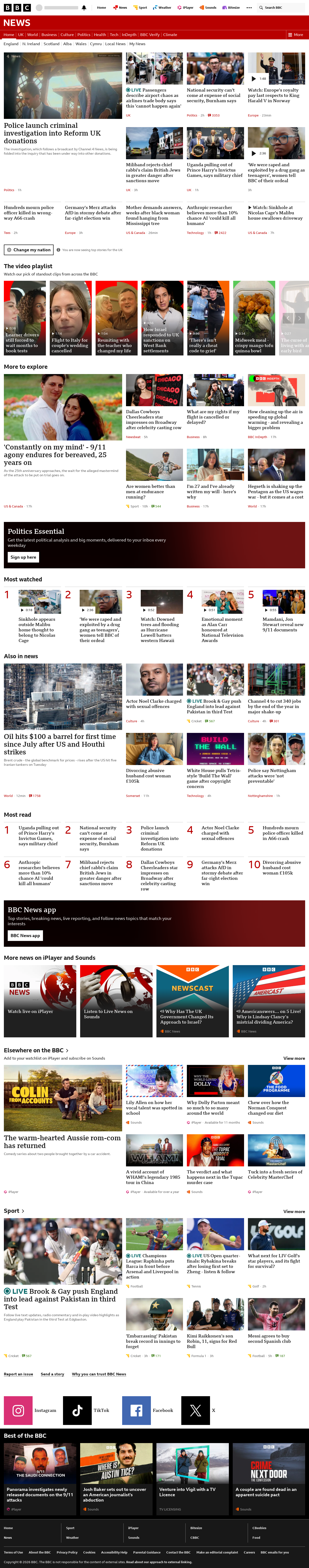 BBC News snapshot from Wednesday, 9 September 2026 at 18:00