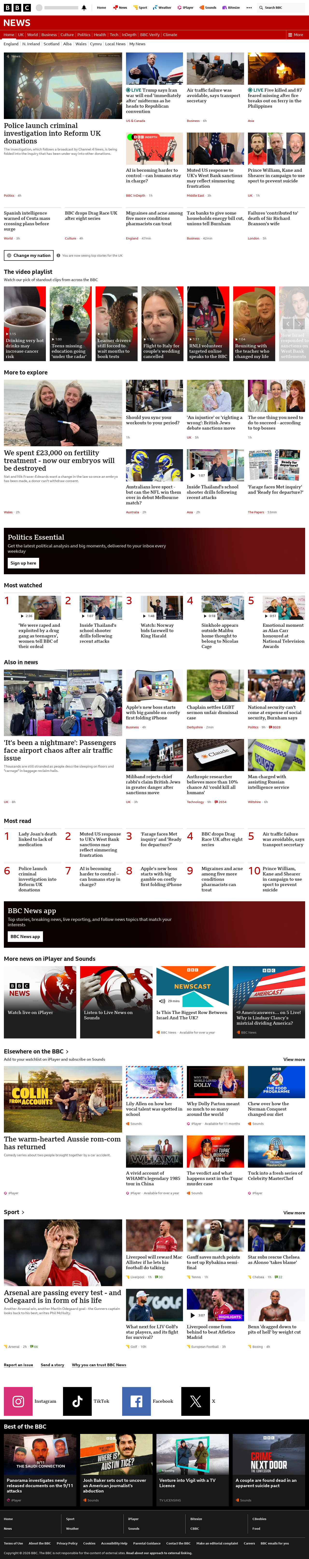 BBC News snapshot from Thursday, 10 September 2026 at 02:00