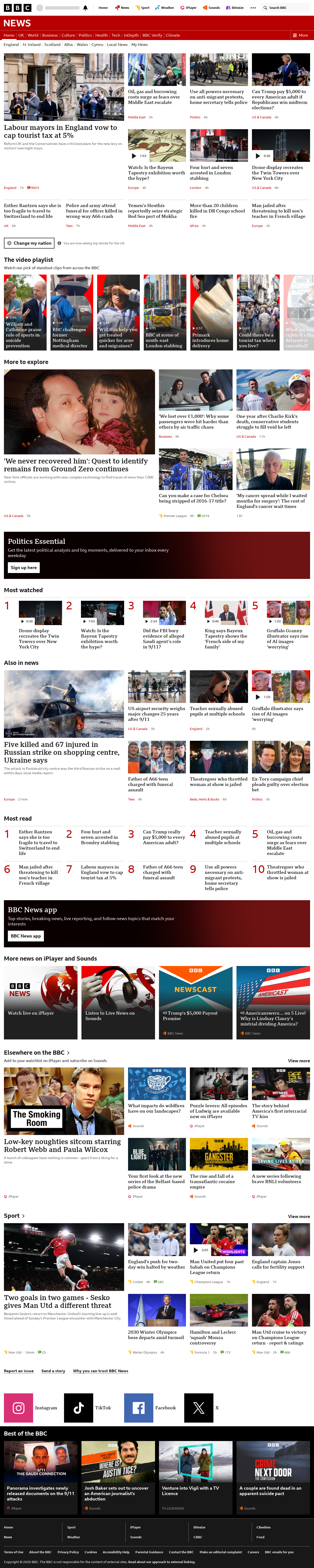 BBC News snapshot from Friday, 11 September 2026 at 00:00