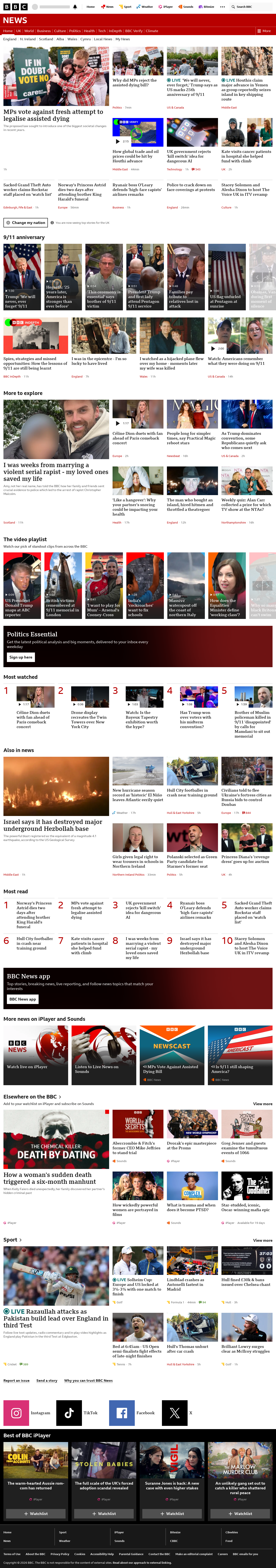 BBC News snapshot from Friday, 11 September 2026 at 18:00