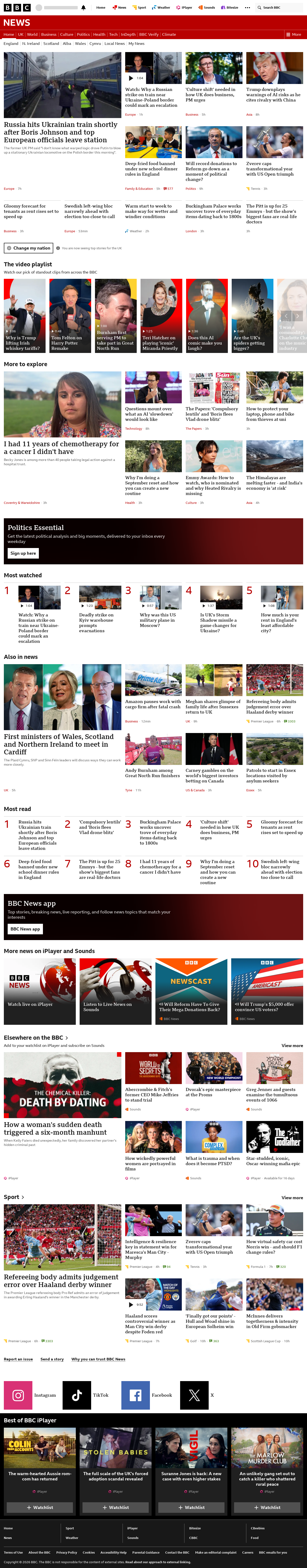 BBC News snapshot from Monday, 14 September 2026 at 04:00