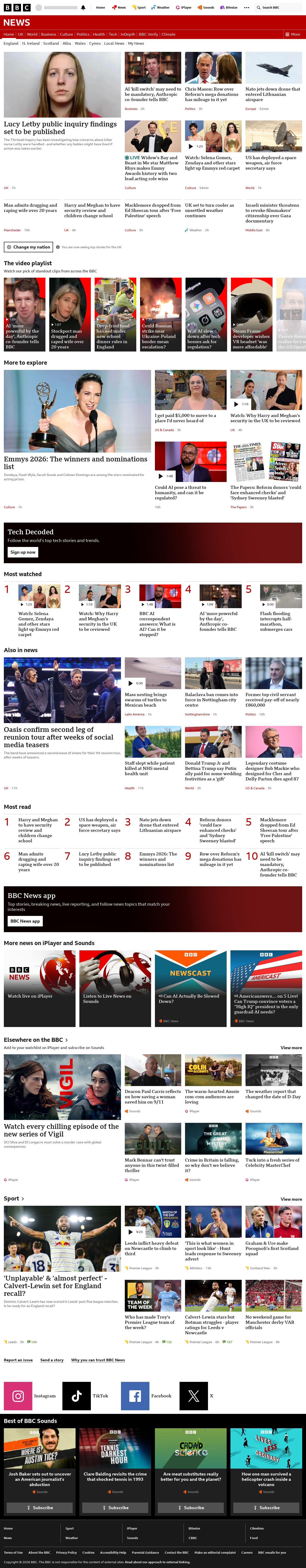 BBC News snapshot from Tuesday, 15 September 2026 at 04:00