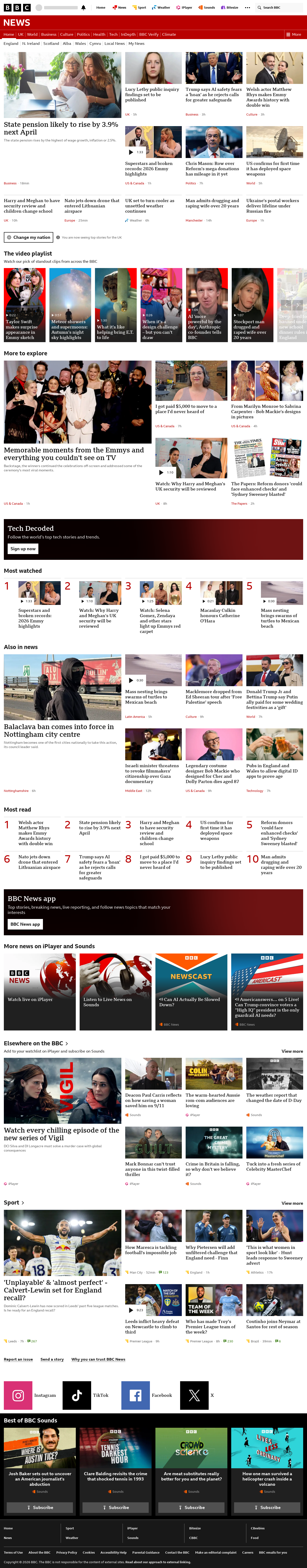 BBC News snapshot from Tuesday, 15 September 2026 at 08:00