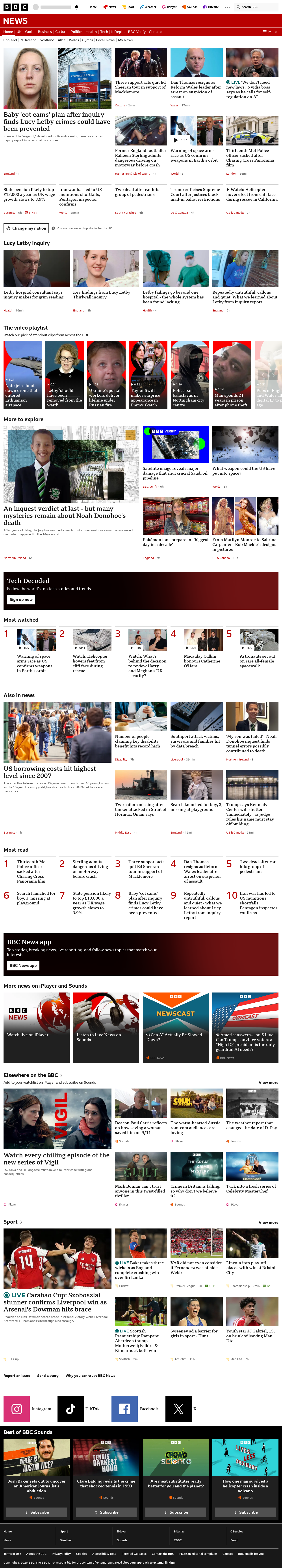 BBC News snapshot from Tuesday, 15 September 2026 at 22:00