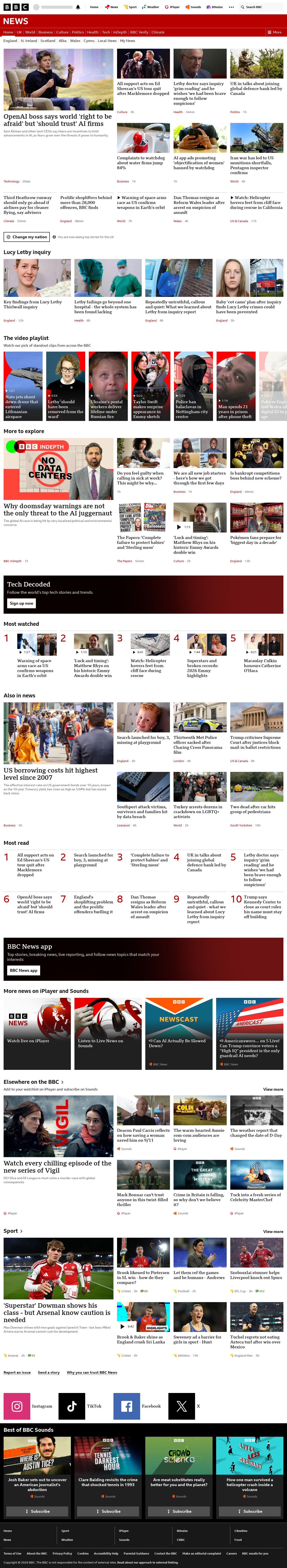 BBC News snapshot from Wednesday, 16 September 2026 at 02:00