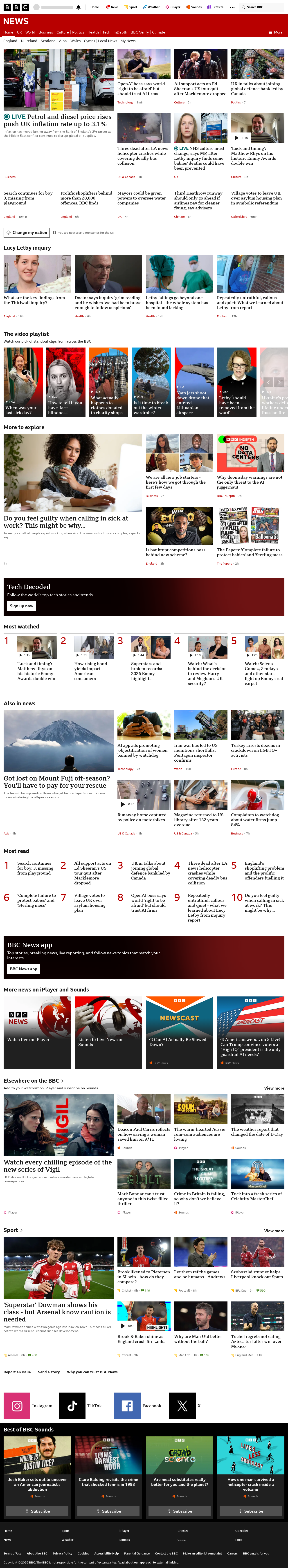 BBC News snapshot from Wednesday, 16 September 2026 at 08:00