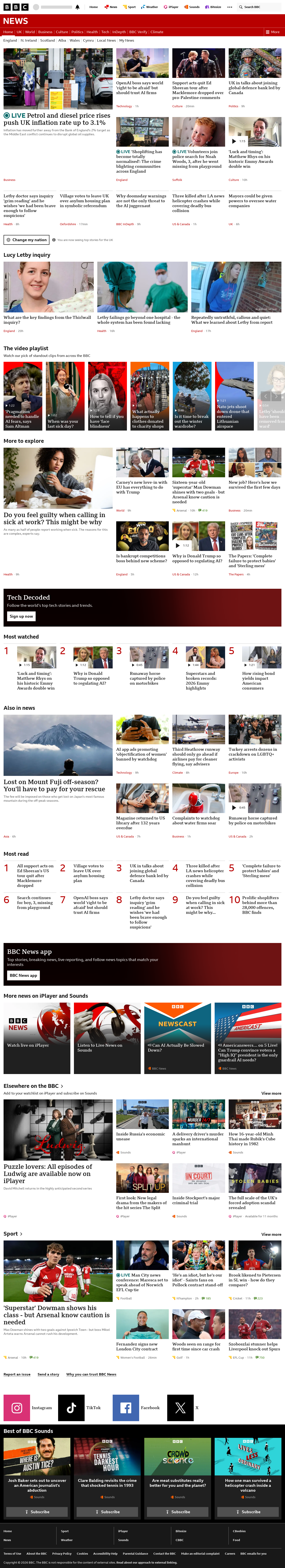 BBC News snapshot from Wednesday, 16 September 2026 at 10:00