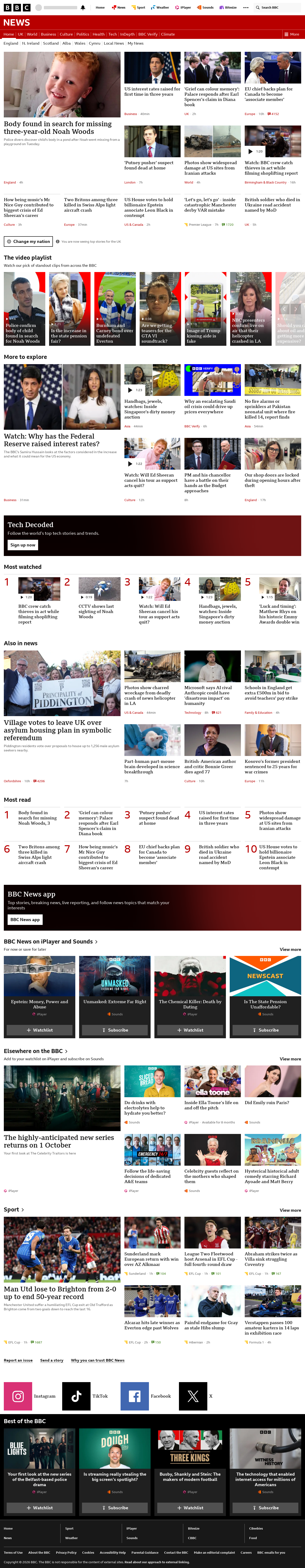 BBC News snapshot from Thursday, 17 September 2026 at 00:00
