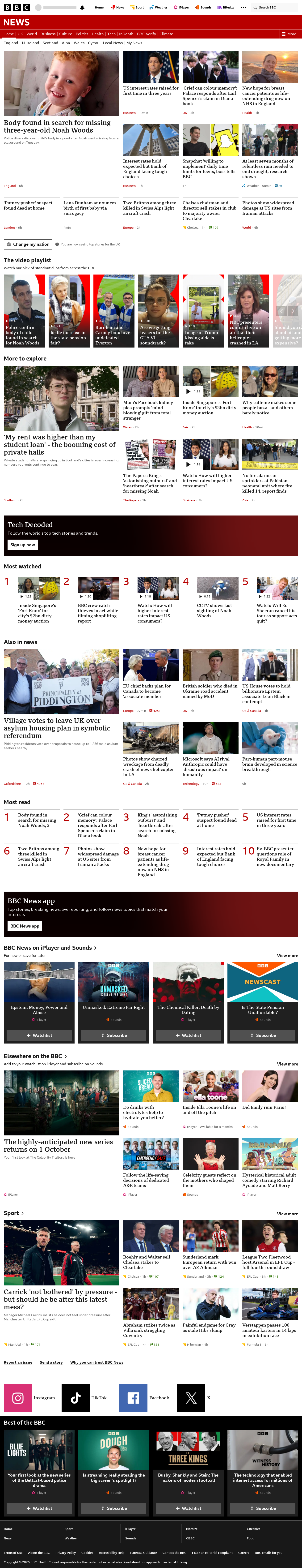 BBC News snapshot from Thursday, 17 September 2026 at 02:00