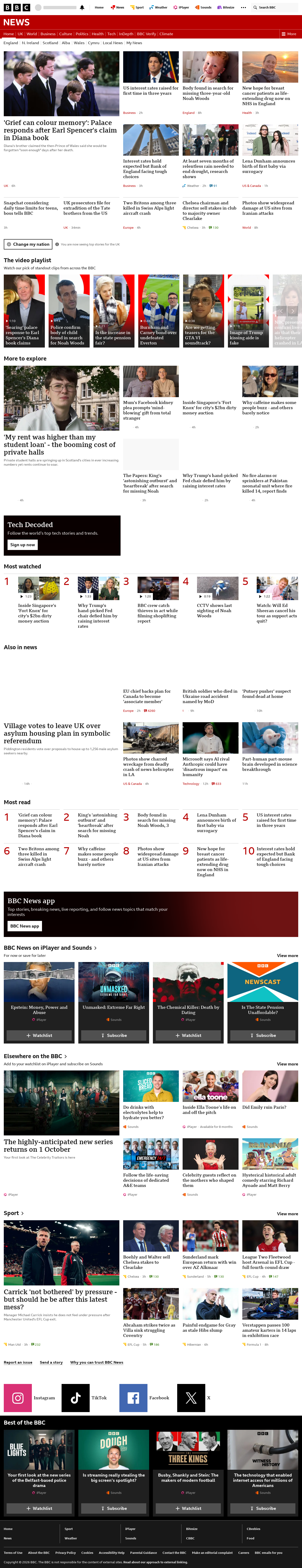 BBC News snapshot from Thursday, 17 September 2026 at 04:00