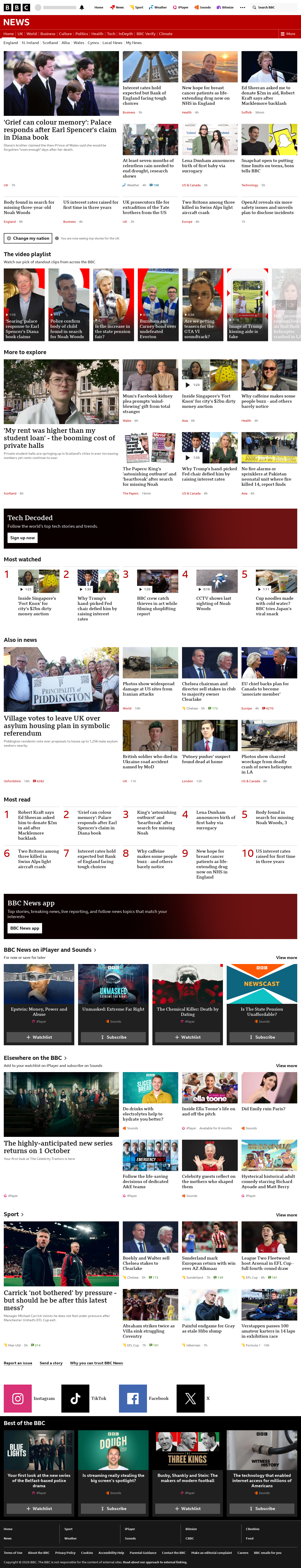 BBC News snapshot from Thursday, 17 September 2026 at 06:00
