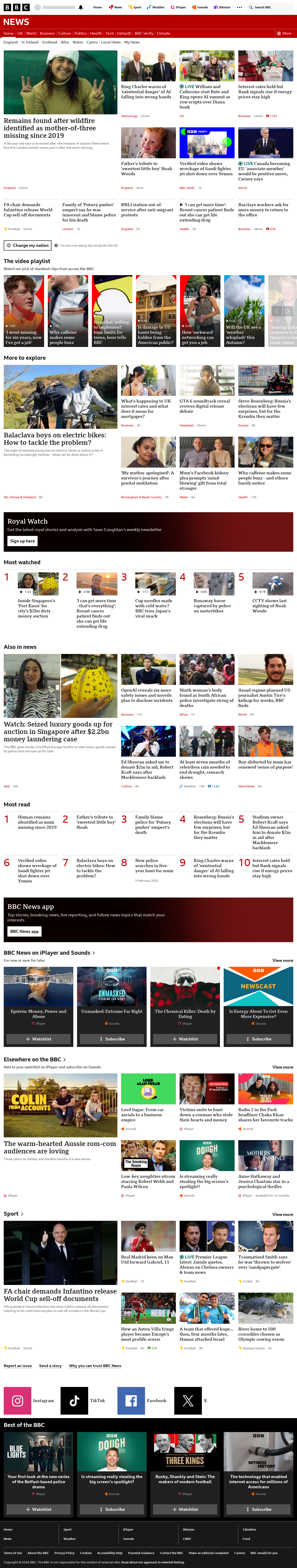 BBC News snapshot from Thursday, 17 September 2026 at 16:00