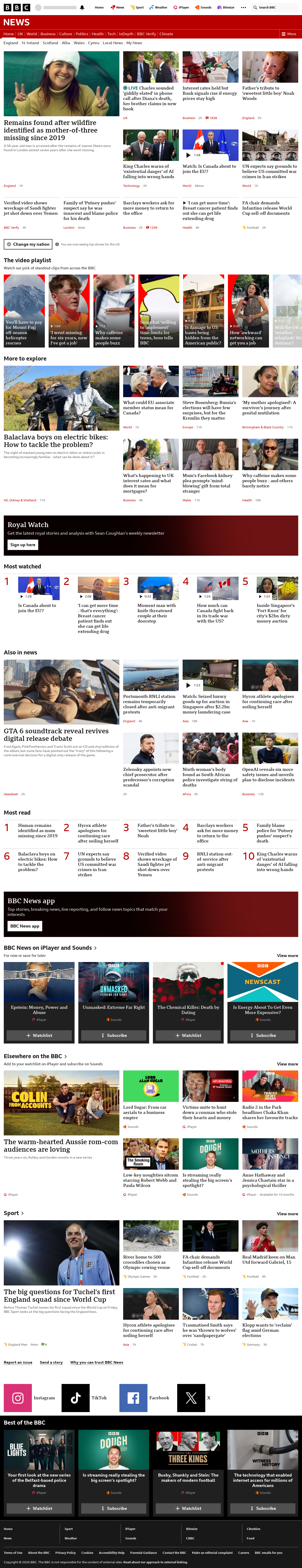 BBC News snapshot from Thursday, 17 September 2026 at 18:00
