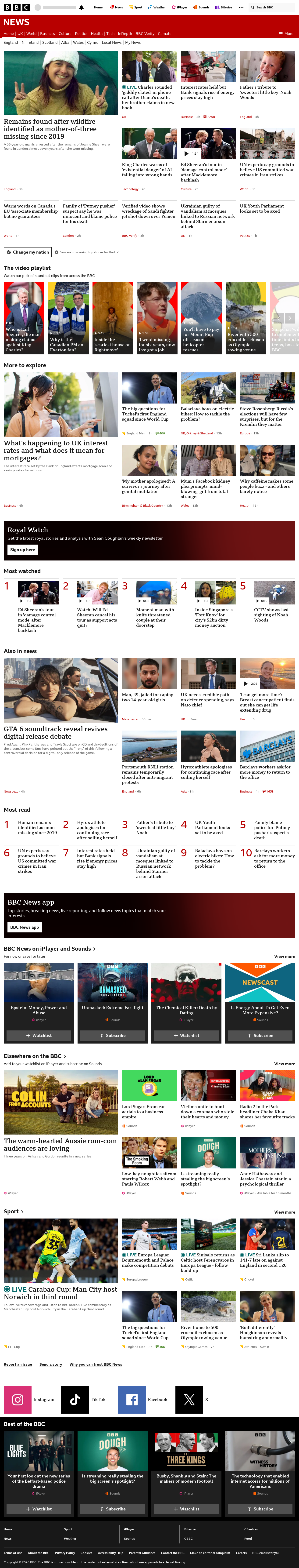 BBC News snapshot from Thursday, 17 September 2026 at 20:00