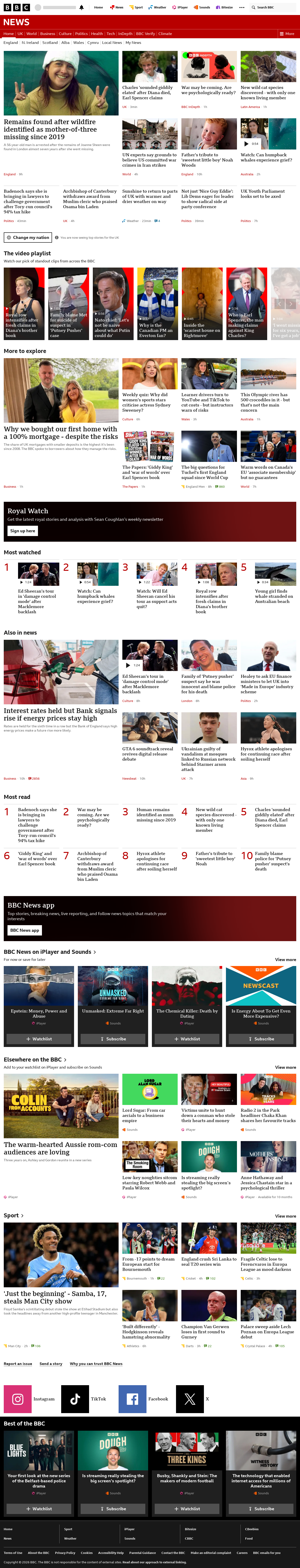 BBC News snapshot from Friday, 18 September 2026 at 02:00
