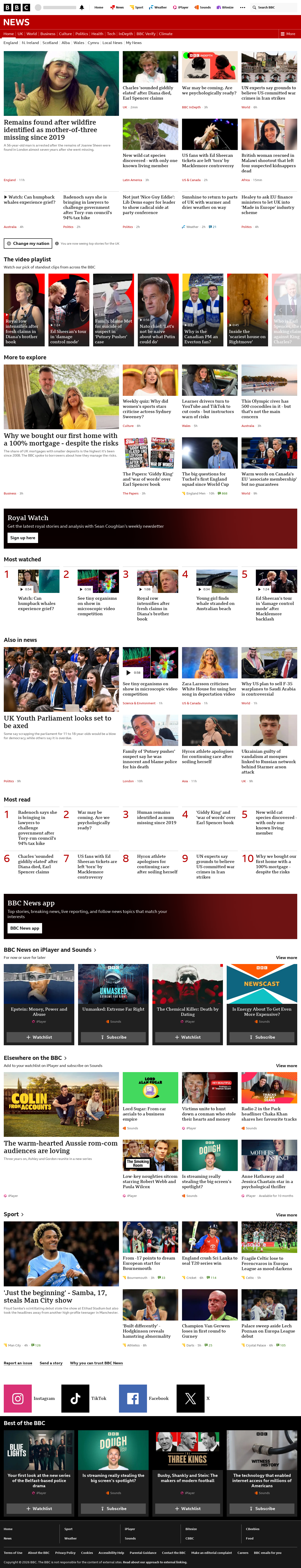 BBC News snapshot from Friday, 18 September 2026 at 04:00