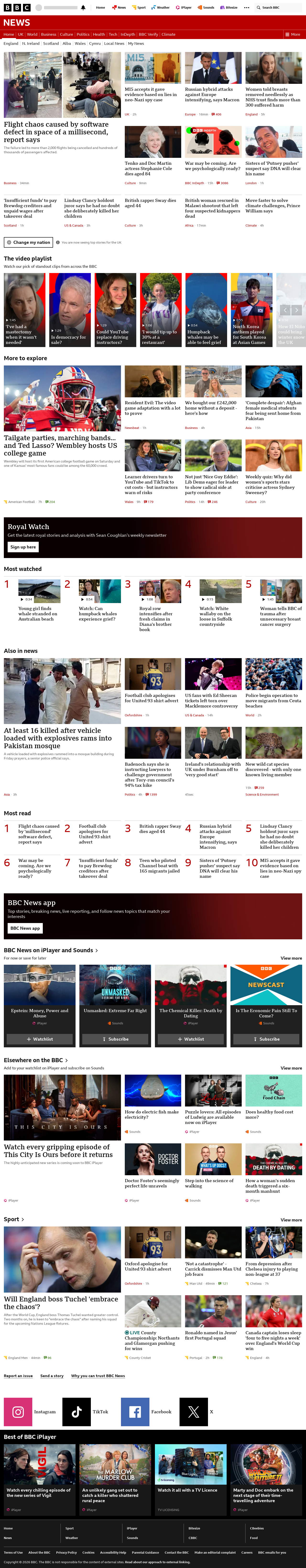 BBC News snapshot from Friday, 18 September 2026 at 16:00