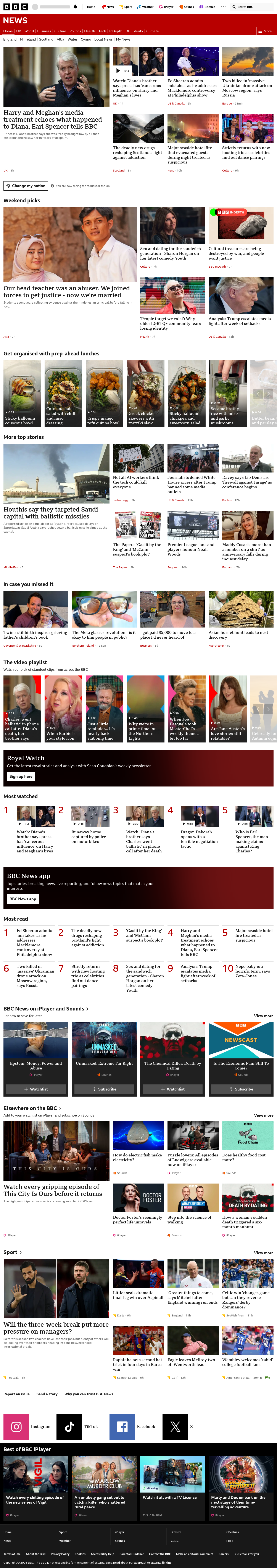 BBC News snapshot from Sunday, 20 September 2026 at 08:00