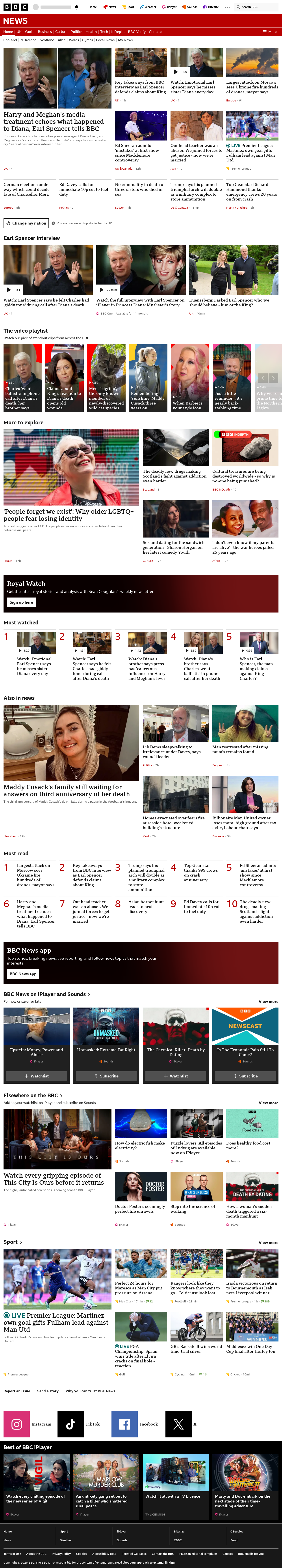 BBC News snapshot from Sunday, 20 September 2026 at 18:00