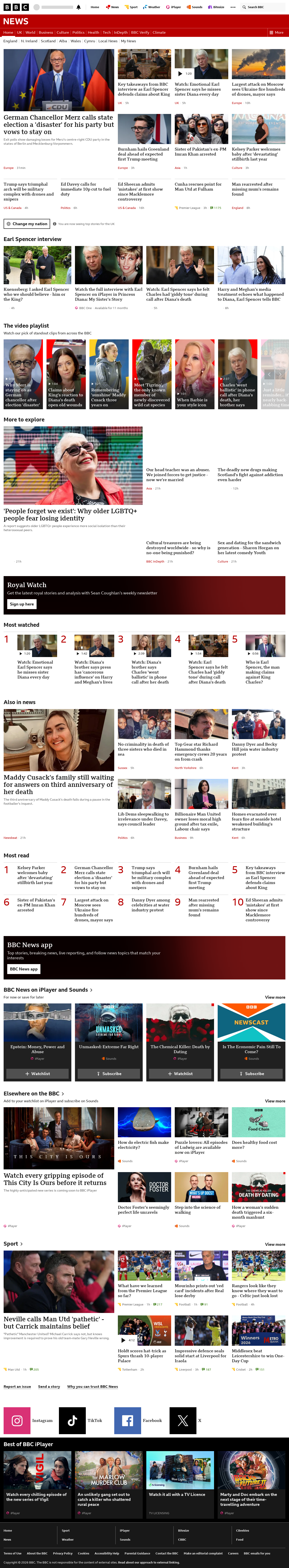 BBC News snapshot from Sunday, 20 September 2026 at 22:00