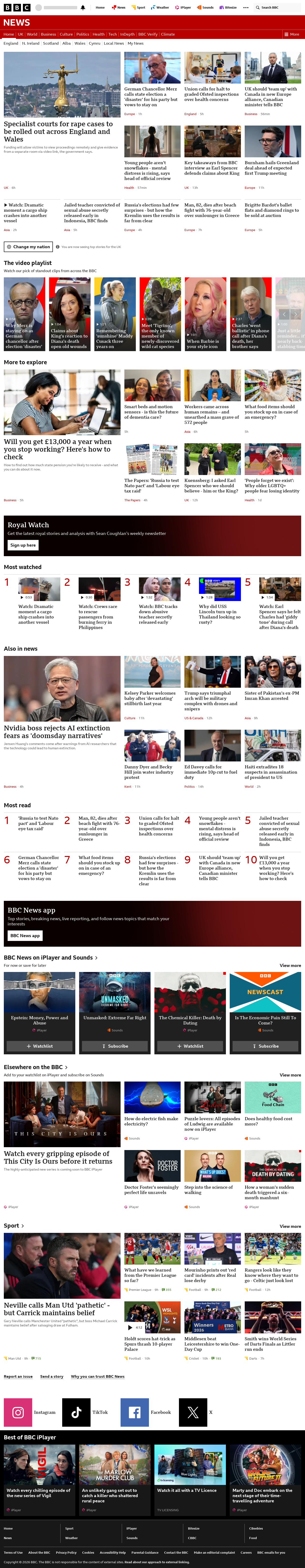 BBC News snapshot from Monday, 21 September 2026 at 06:00