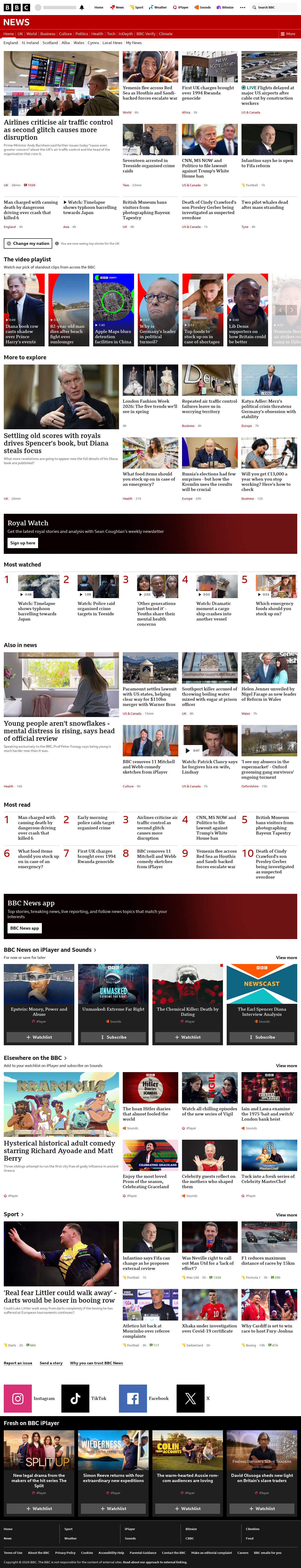 BBC News snapshot from Monday, 21 September 2026 at 22:00