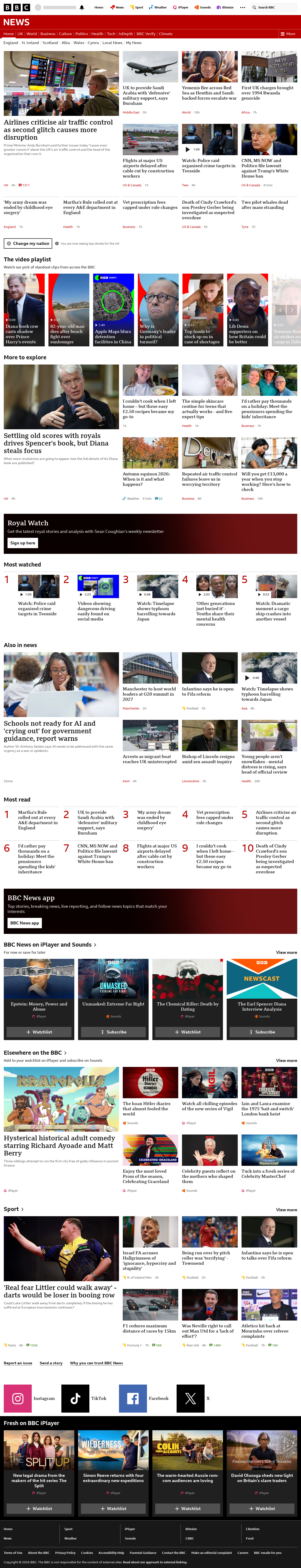 BBC News snapshot from Tuesday, 22 September 2026 at 02:00