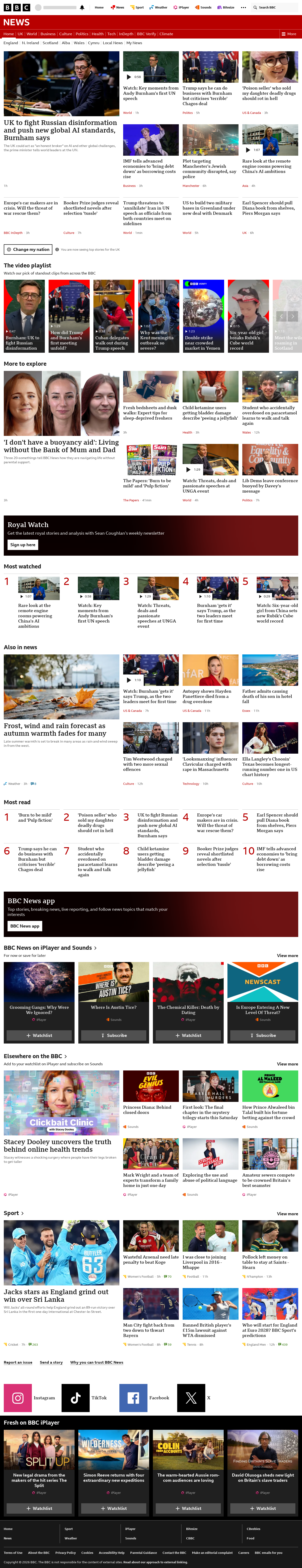 BBC News snapshot from Wednesday, 23 September 2026 at 04:00