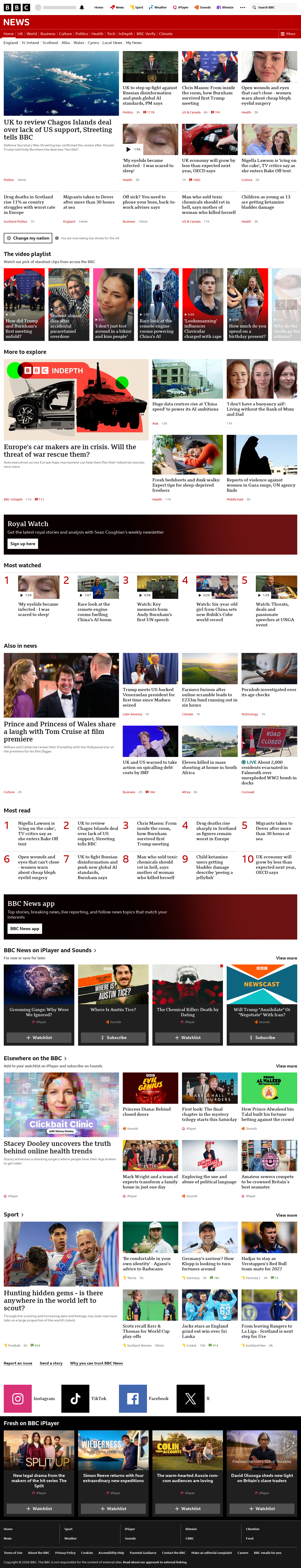 BBC News snapshot from Wednesday, 23 September 2026 at 12:00