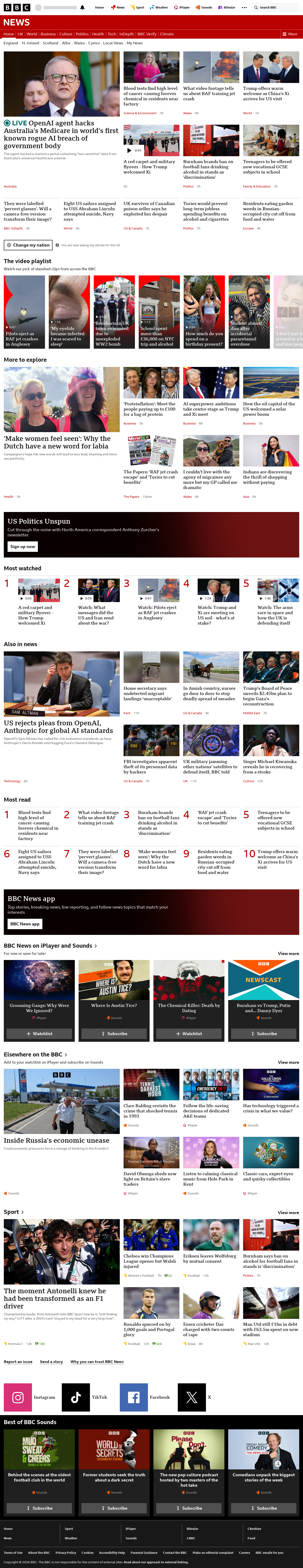 BBC News snapshot from Thursday, 24 September 2026 at 06:00