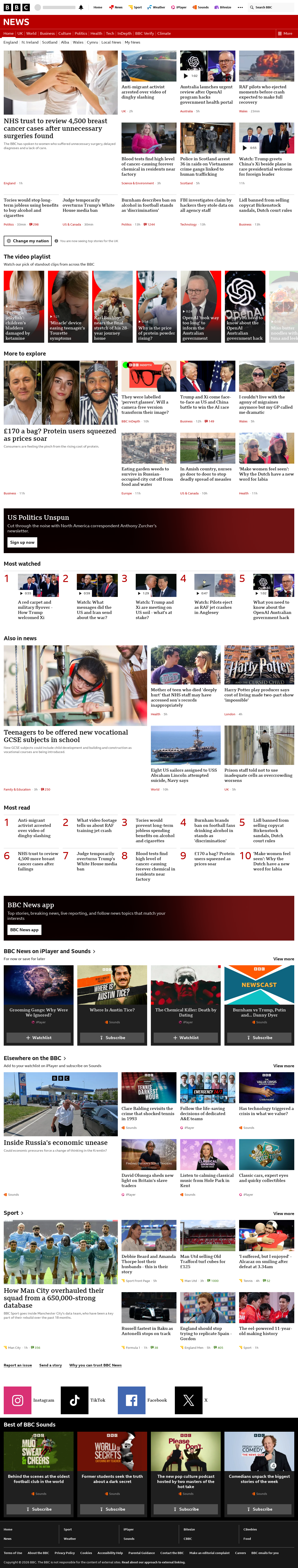 BBC News snapshot from Thursday, 24 September 2026 at 12:00