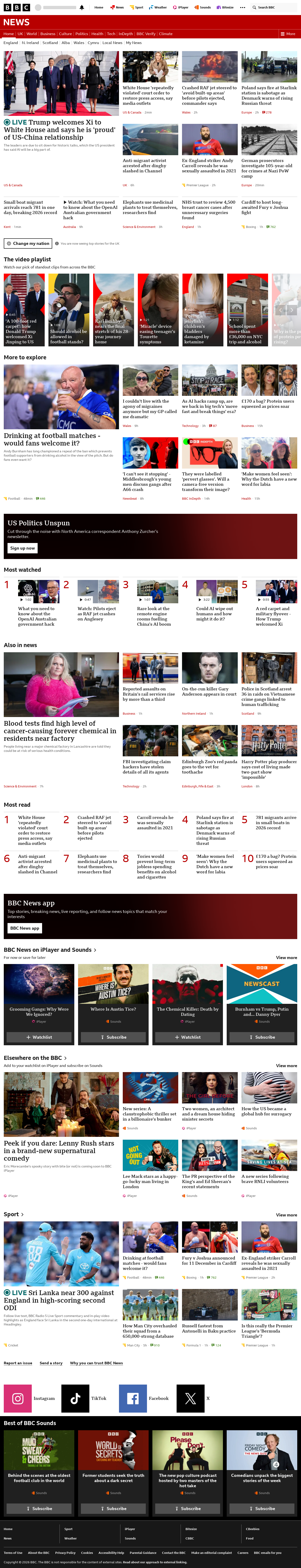 BBC News snapshot from Thursday, 24 September 2026 at 16:00