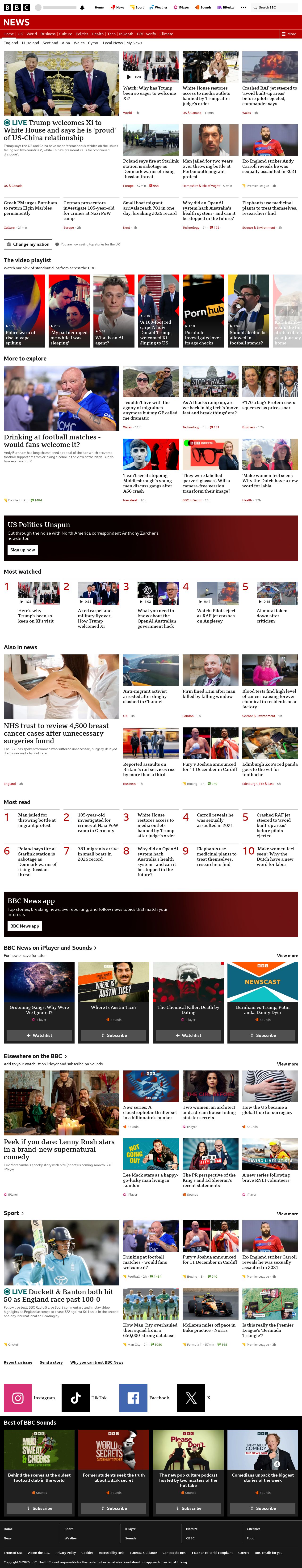 BBC News snapshot from Thursday, 24 September 2026 at 18:00