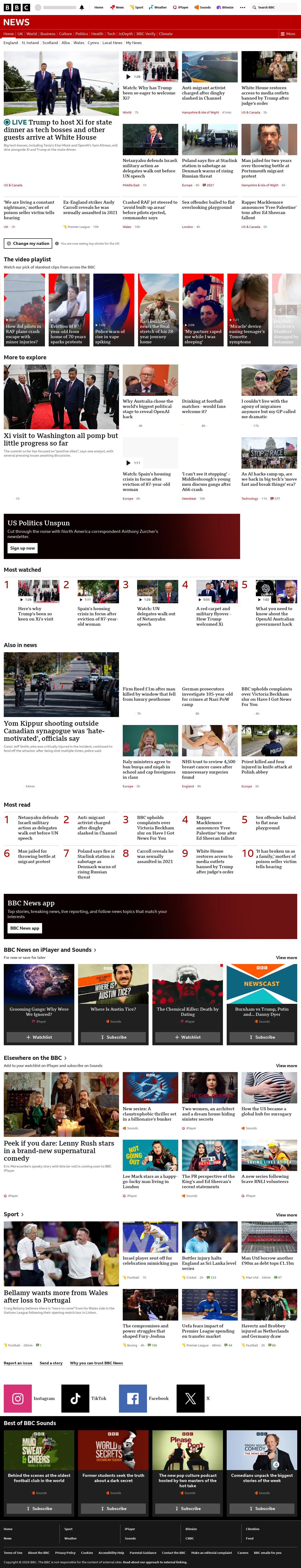 BBC News snapshot from Friday, 25 September 2026 at 00:00