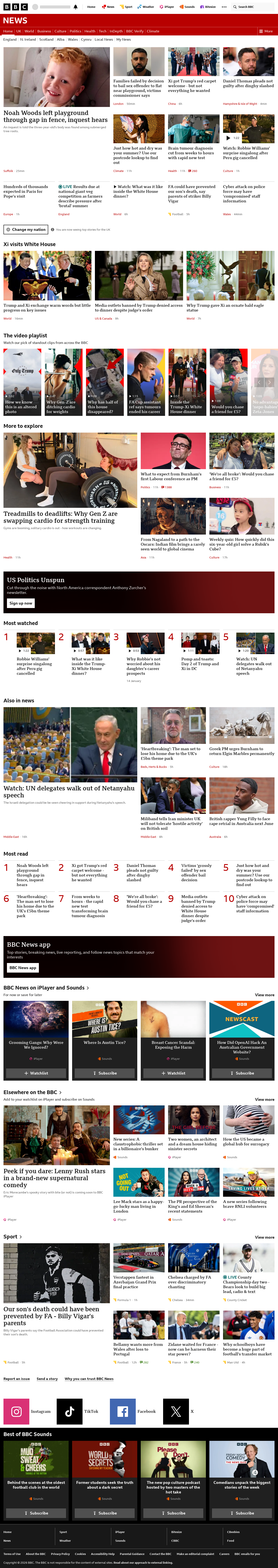 BBC News snapshot from Friday, 25 September 2026 at 12:00
