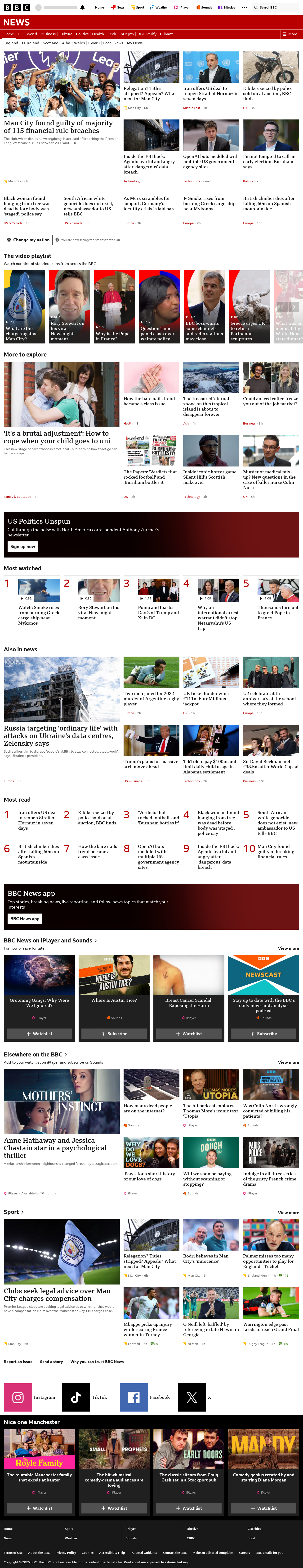 BBC News snapshot from Saturday, 26 September 2026 at 04:00
