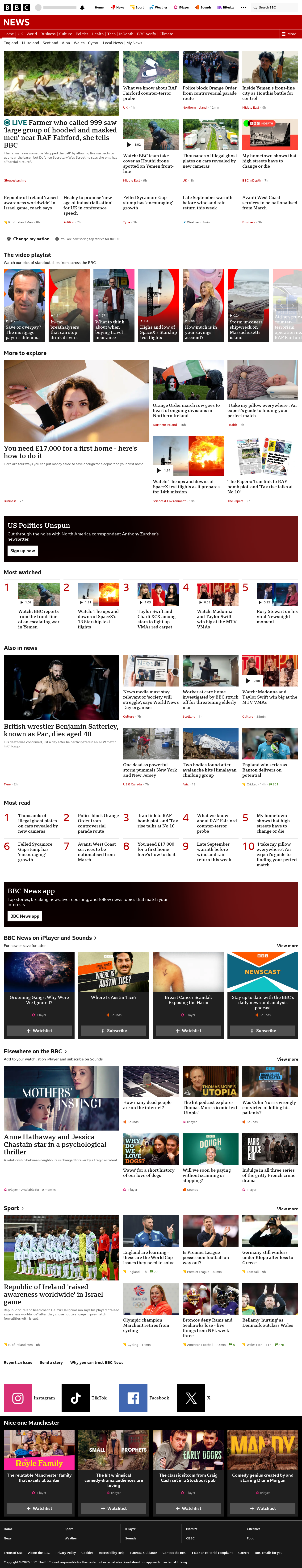 BBC News snapshot from Monday, 28 September 2026 at 08:00