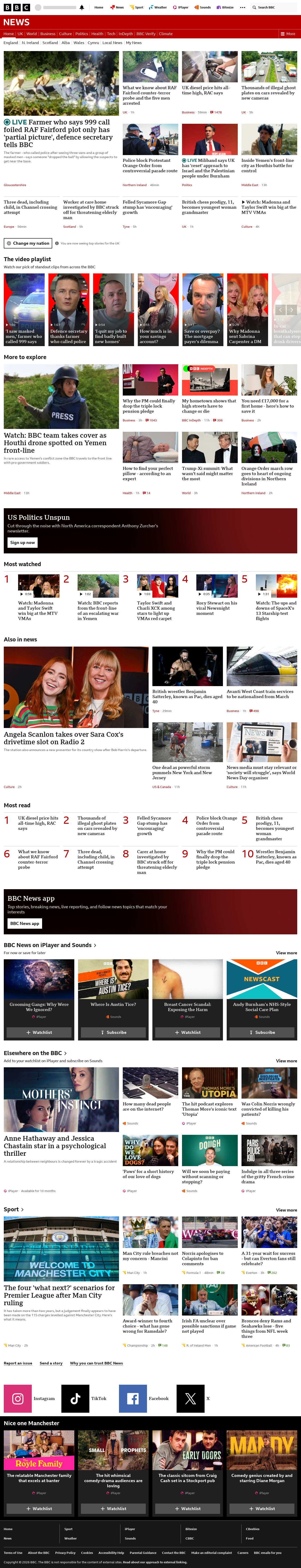 BBC News snapshot from Monday, 28 September 2026 at 12:00