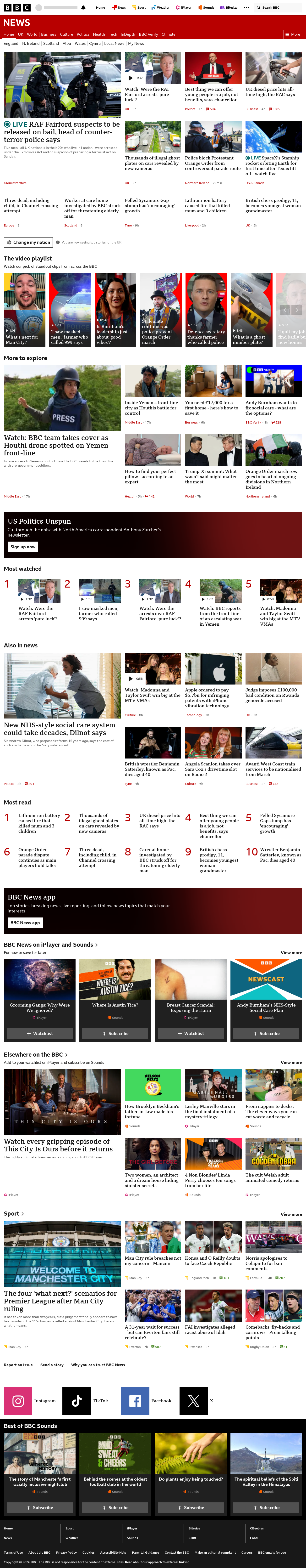 BBC News snapshot from Monday, 28 September 2026 at 16:00
