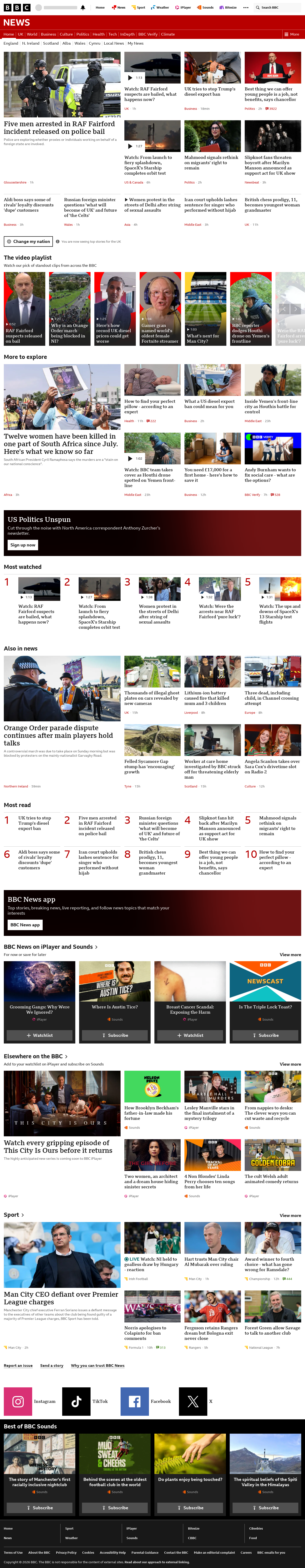 BBC News snapshot from Monday, 28 September 2026 at 22:00