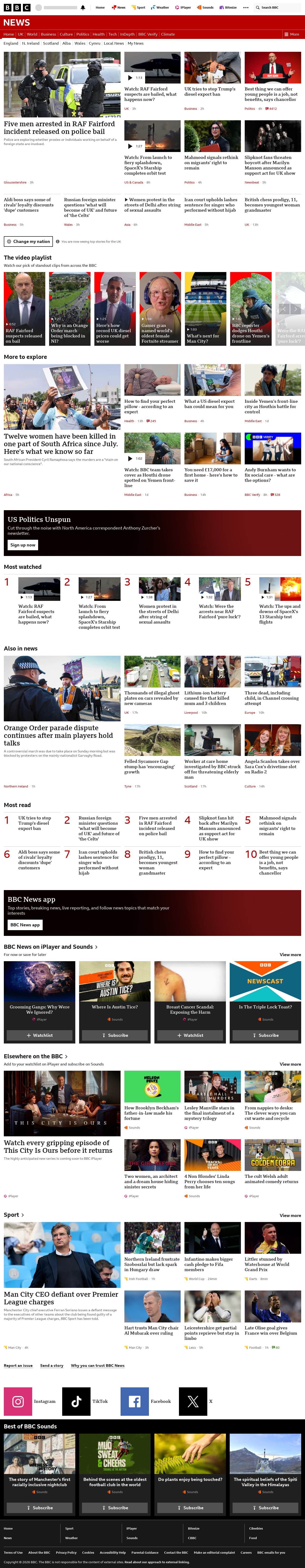 BBC News snapshot from Tuesday, 29 September 2026 at 00:00