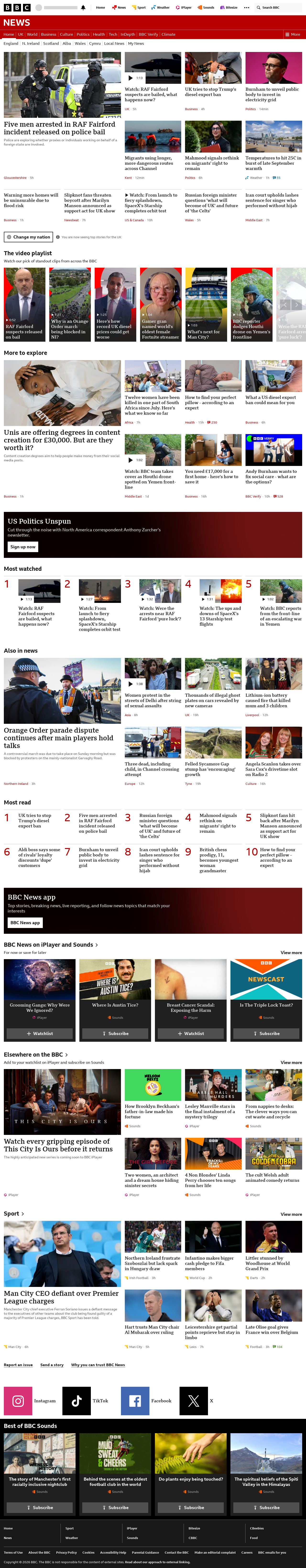 BBC News snapshot from Tuesday, 29 September 2026 at 02:00