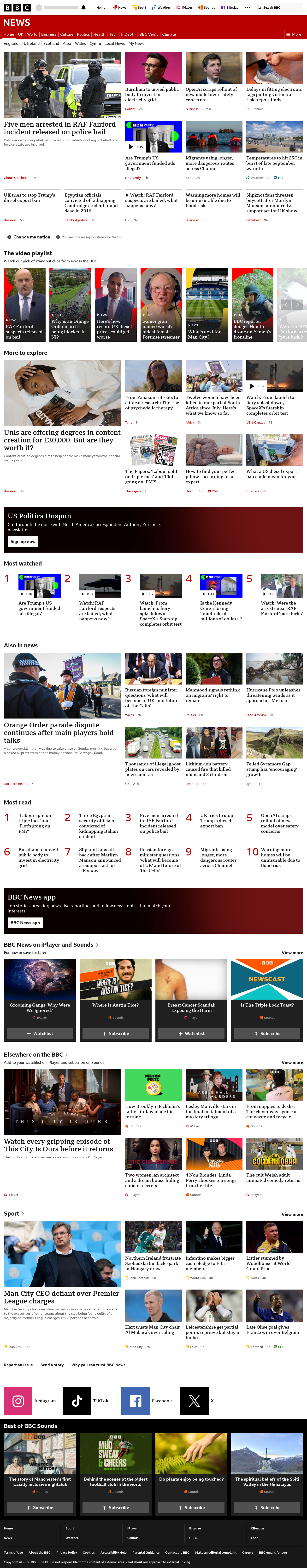 BBC News snapshot from Tuesday, 29 September 2026 at 04:00